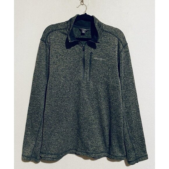 Eddie Bauer Sweater Mens XL Heathered Gray 1/4 Zip Pullover Mock Neck Hiking - Picture 1 of 5